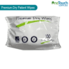 Premium dry patient wipes, designed for gentle and effective hygiene care of sensitive skin.