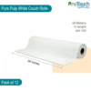 Pack of 12 Pure Pulp white couch rolls, 40 meters each, designed for hygienic and durable use on treatment tables.