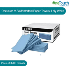 "Box of 3200 white 2-ply V-fold hand paper towels for efficient hand drying and hygiene in commercial spaces."