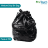 Medium duty bin bags, pack of 200, durable and reliable refuse sacks for household, office, and commercial waste management.