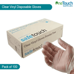 Safetouch Clear Vinyl Gloves - Latex & Powder Free (Pack of 100)