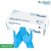 "OneTouch blue nitrile disposable gloves, providing strong protection and a comfortable fit for various tasks."