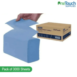 Onetouch Z-Fold/Interfold Towels - 1 Ply Blue (3000 Sheets) | High-Quality Disposable Hand Towels