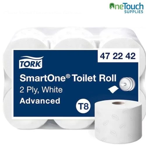 Tork SmartOne Toilet Roll White T8 472242 2-ply advanced washroom tissue system