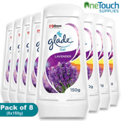 Pack of 8 Glade Lavender Air Freshener cans, 150g each