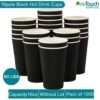 Black Disposable Hot Drink Cups - 16 oz (Box of 100-1000)