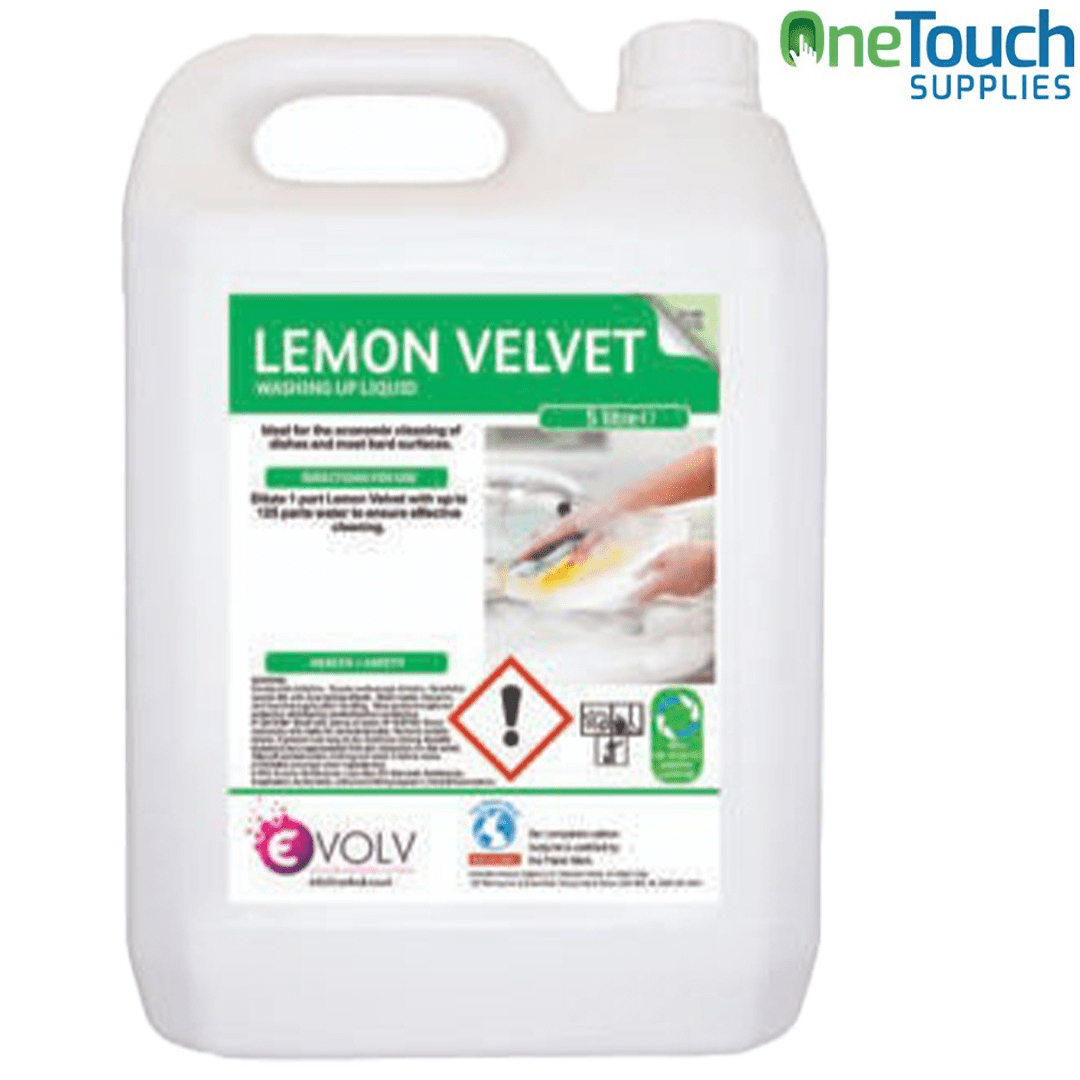 Evolv Lemon Velvet Washing Up Liquid 5 Litre Bottle