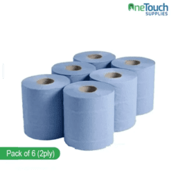 Blue Centrefeed Rolls | 2-Ply, 50m | Durable and Absorbent