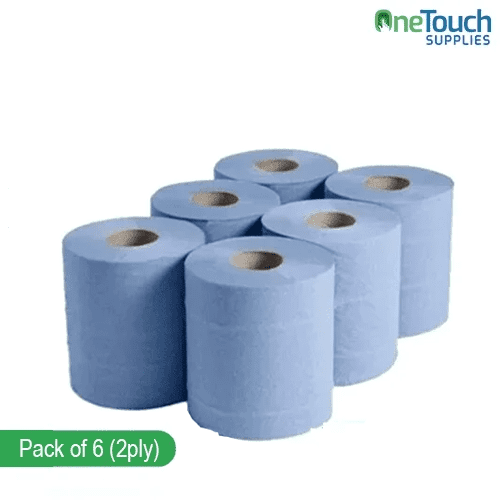 Blue Centrefeed Rolls | 2-Ply, 50m | Durable and Absorbent