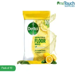 Dettol Multipurpose Antibacterial Biodegradable Floor Cleaning Wipes – Lemon scent, eco-friendly surface cleaner