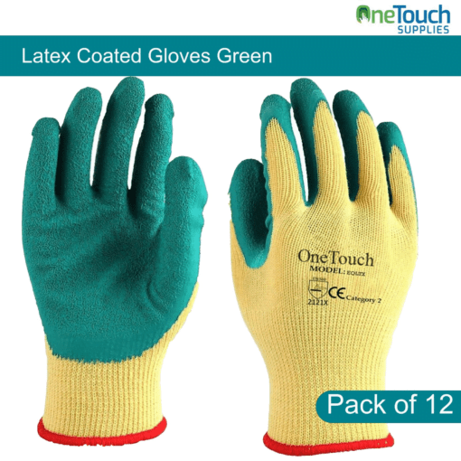 Green Latex Coated Work Gloves - Durability, Comfort, and Protection