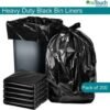 Heavy Duty Black Bin Liners Flat Pack 200 18 Inches 29x39