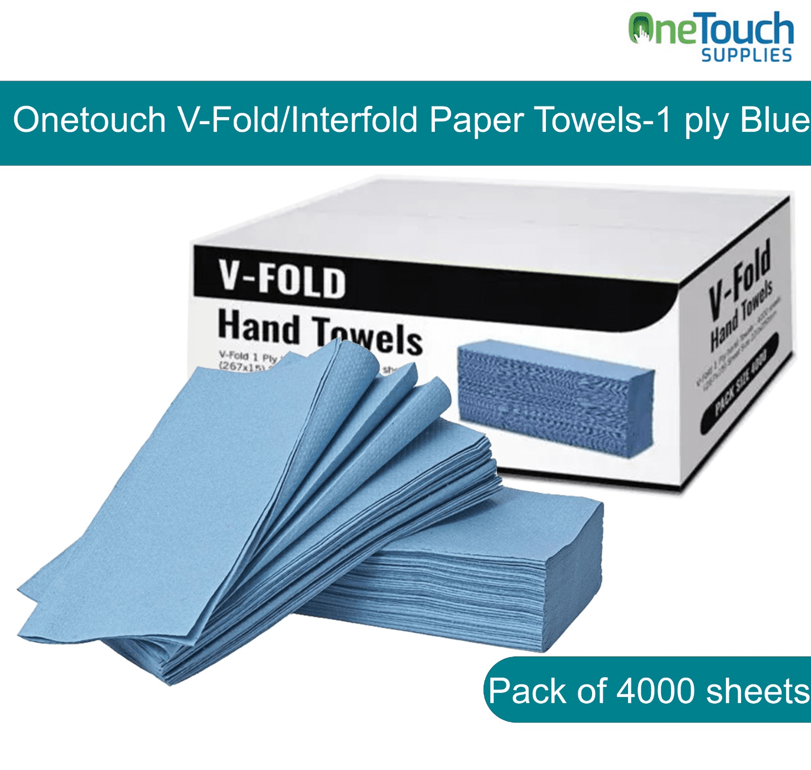 V Fold Paper Towels 1-Ply | 4000 Sheets in a Box