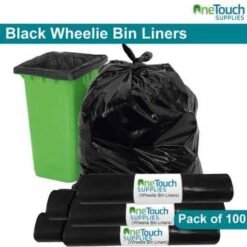 Black Wheelie Bin Liner Flat Pack 100