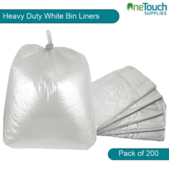 Heavy Duty White Bin Liners 18 inches 29x39 - Pack of 200