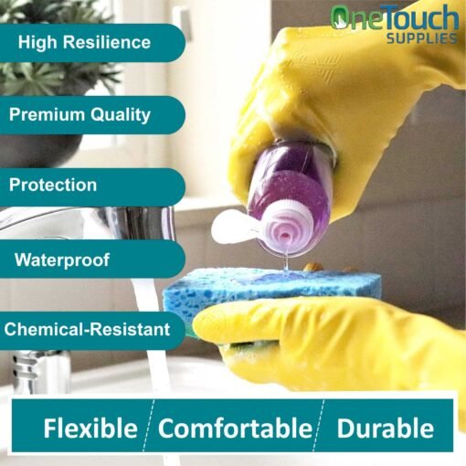 12 Pairs of Household SafeTouch Rubber Gloves in Small, Medium, Large, and Extra Large Sizes