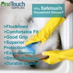 12 Pairs of Household SafeTouch Rubber Gloves in Small, Medium, Large, and Extra Large Sizes