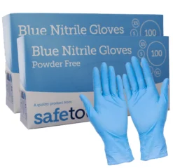 blue nitrile gloves