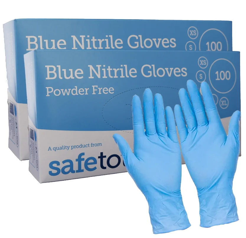 blue nitrile gloves
