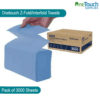 Onetouch 1-ply blue Z-Fold/Interfold paper towels, 3000 sheets per box, perfect for hygienic use in kitchens, medical facilities, and workplaces.