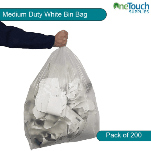 Medium Duty White Bin Bag - Pack of 200