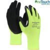 latex foam-coated work gloves yellow black hi-vis 12 pairs large xl