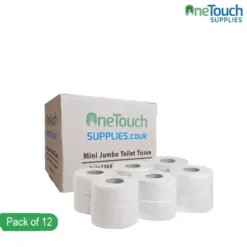 Mini Jumbo Toilet Rolls – 2-Ply, 150m, 12-Pack with 60mm Core | High-Quality Toilet Paper