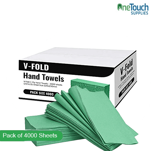 Recycled green V-fold paper hand towels – pack of 4000 sheet